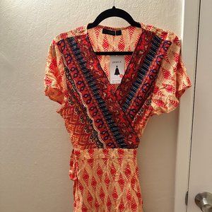 ZESICA floral wrap dress